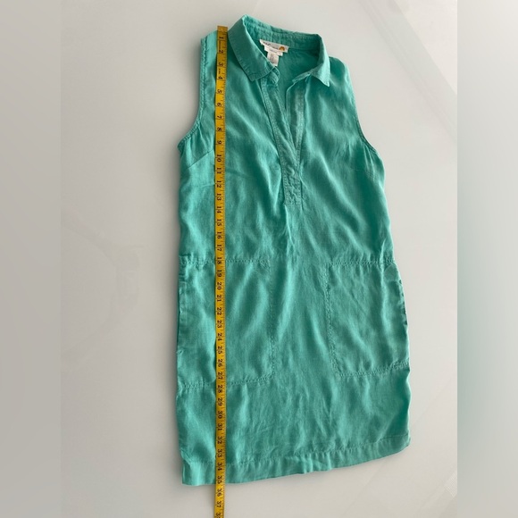 C&C California Dress Size 6 Aqua Marine
Sleeveless Collared V Neck Pure Linen - Picture 5 of 7